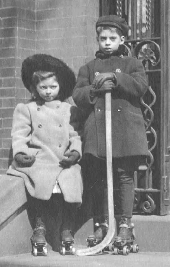 Harold and Phyllis Fitzroy-Carrington rollar skating 1907