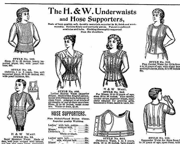 H & W underwaists stocking supporters