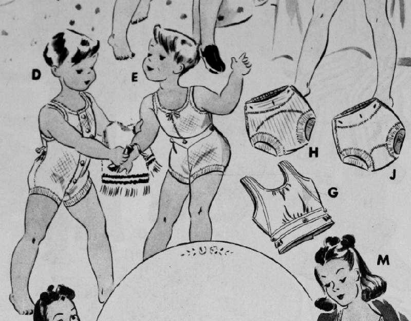 American advertisements for boys clothes -- Macy's boys' underwear 1940