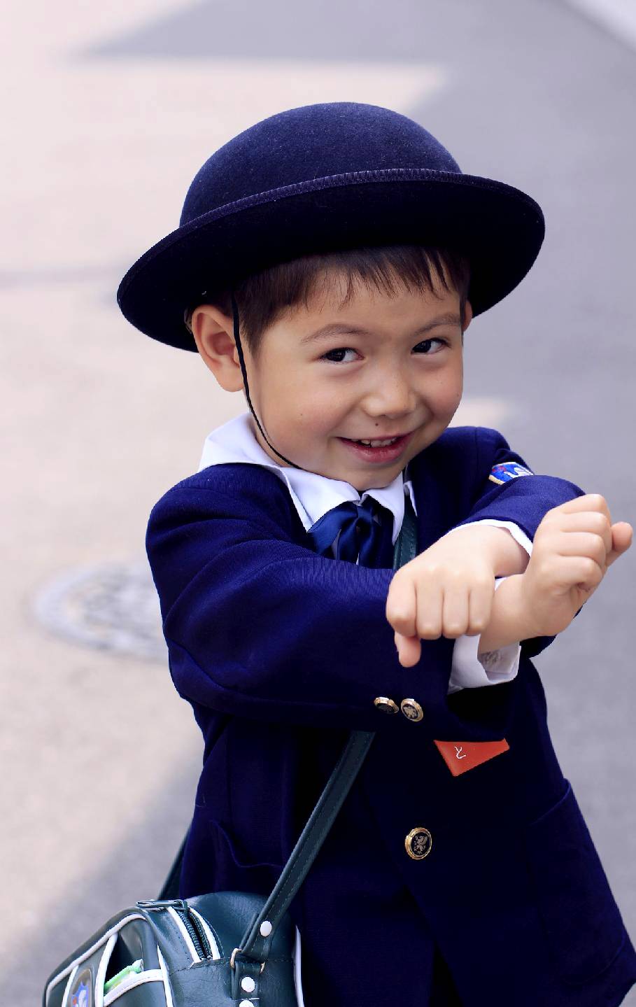 Figure 1.Here we see a newly minted Kindergarner with his uniform