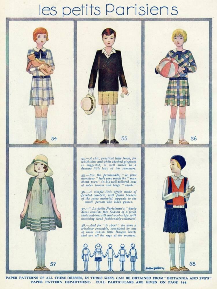 French children's fashions 1929