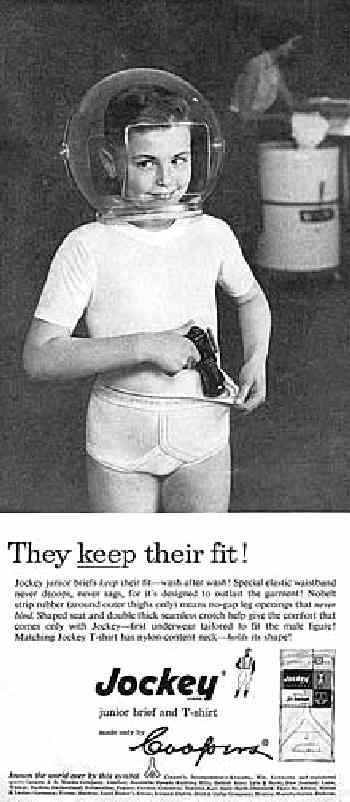 American advertisements and catalogs with boys clothes -- 1954 Jockey  underwear