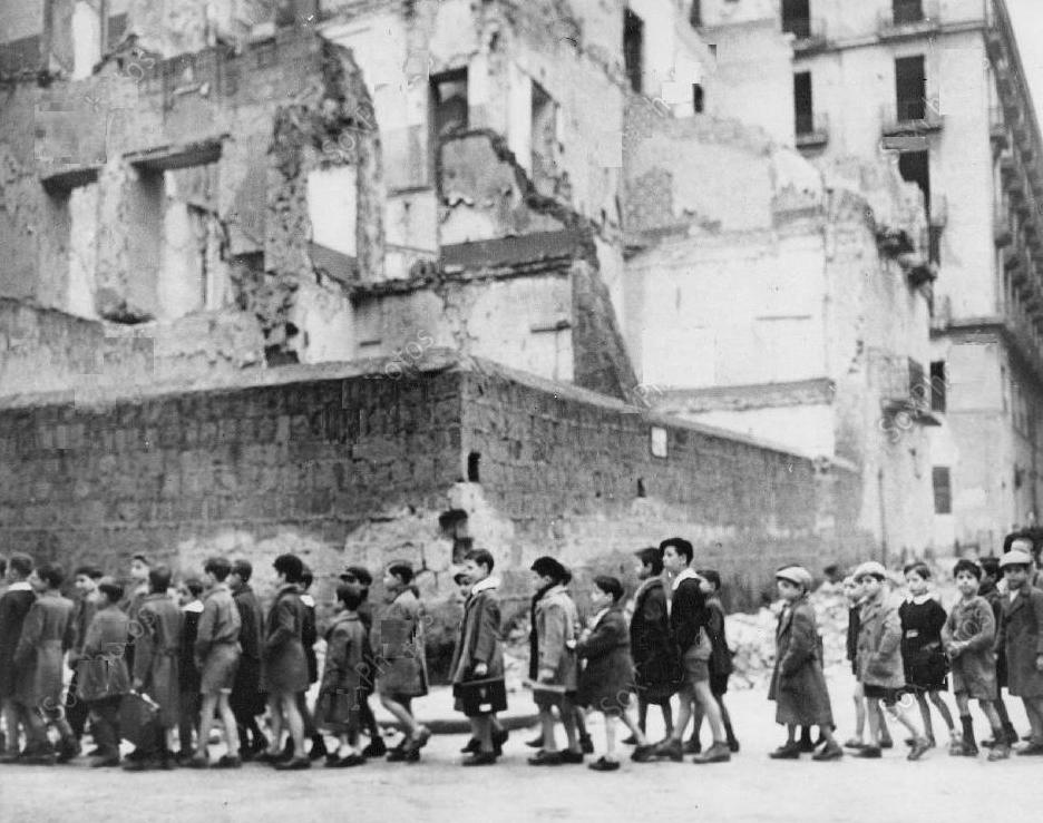 Naples air raid rubble 