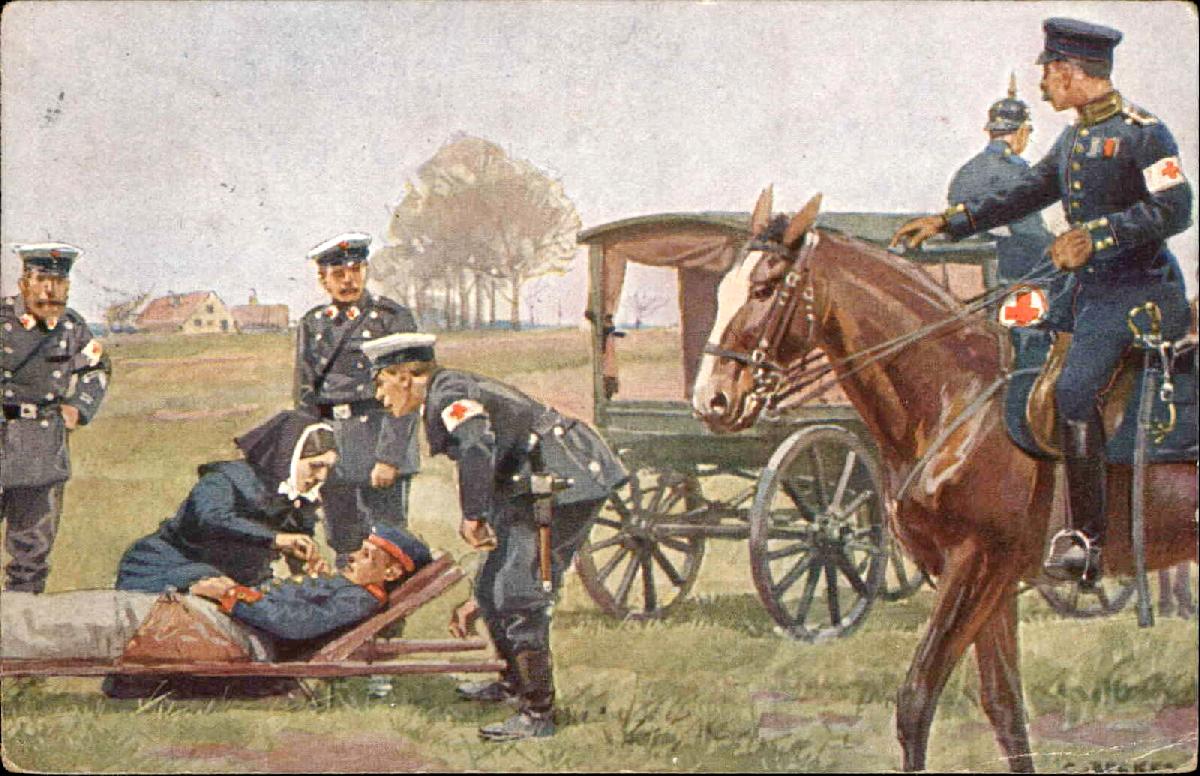 German horse-drawn ambulances