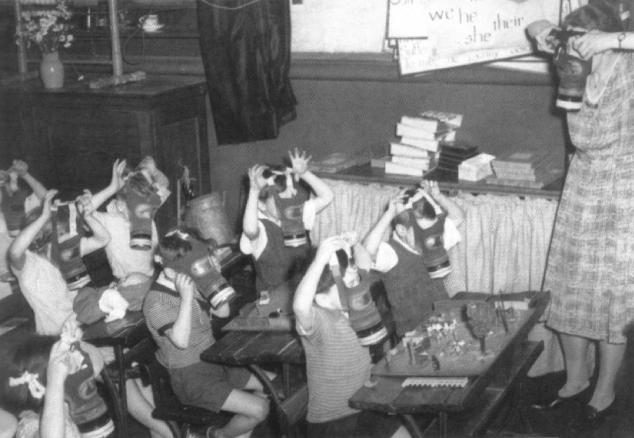 British World War II gas mask drills: